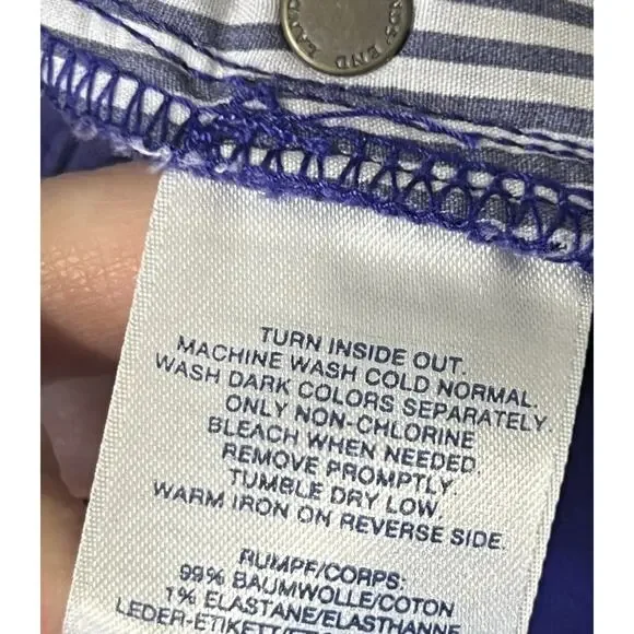 Lands' End Women’s Blue Mid Rise Straight Leg Corduroy Pants Size 14 (36/31) EU‎ - Picture 8 of 13